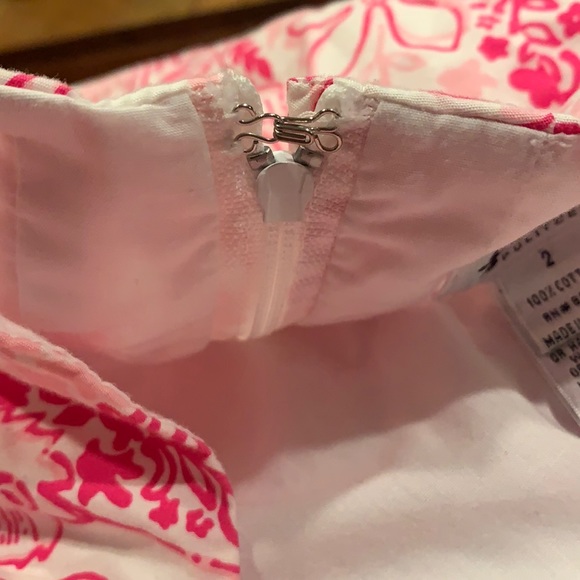 Pink and White strapless mini dress, SZ 2 - Picture 7 of 8